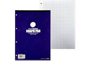 PREMIER STATIONERY A4 Graph Paper Pad Maths Drawing Graphs 2:10/20mm 4 Punch Hole 80 Sheets Data Note Pad