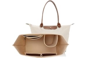 ZOLGINAH Feltro Organizer da Borsa Donna per Borsa Longchamp, Multiuso Di Peso Leggero Organizzatore Borsa Cosmetico Borsa di Deposito (Beige M)