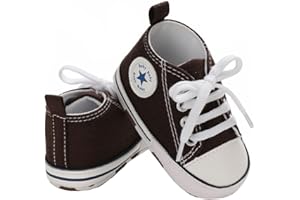 Frobukio Newborn Baby Boy Girl Canvas Sneakers Non-Slip Soft Sole First Walkers Infant