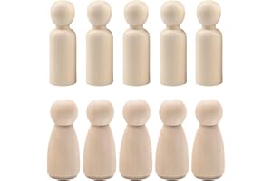 HJDJBD 10 statuette in legno da dipingere, statuette da dipingere, in legno, per dipingere, fai da te, decorazioni, Natale, compleanno, matrimonio