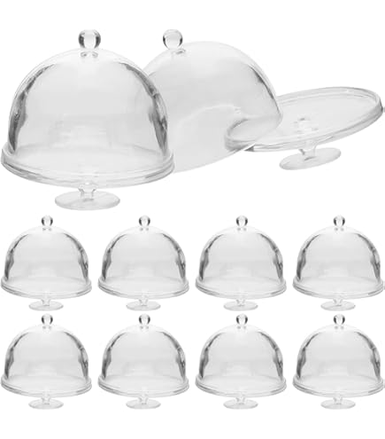 Cisoln Lot de 12 supports à gâteaux avec cloche, pour décoration de table de mariage, fête d'anniversaire