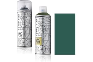 ‎SPRAY.BIKE SPRAY.BIKE Fahrrad Lackspray in versch. Farben - KEINE GRUNDIERUNG notwendig - Acryllack/Lack Spray in 400 ml Spraydose, Matt- und Klarlack Optik möglich (Britisches Renngrün Greenwich, Klarlack Set)