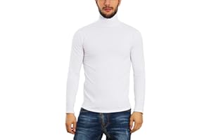 Toocool Suéter de Cuello Alto de Invierno para Hombre, Cuello Alto, Corte Slim, Jersey Hombre Invierno, Suéter con Forro Polar, Jersey Cuello Alto Hombre para Actividades al Aire Libre LO-A6957