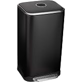 Amazon Basics Rectangular Trash Can, 32 L, Black