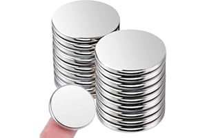 DGDUBRB 15x2mm Fridge Magnets, Super Strong Neodymium, Multi-Use Whiteboard Magnets, Round, Silver