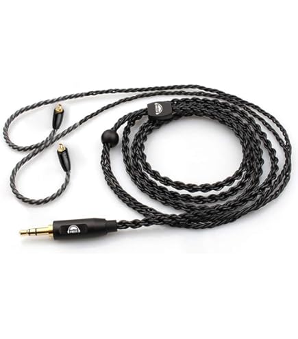KINBOOFI 6 Core Silver Plated MMCX Earphone Cable – Upgrade Cable For Shure, Westone, Fiio, MAGAOSI Earphones (3.5mm)
