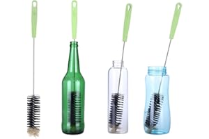Goupillon des Bouteilles ultra longue, brosse à bouteilles Rondelles pour bouteille étroite Bière, vin, Kombucha, Décanteur, bouteilles d'eau, Thermos(40cm)