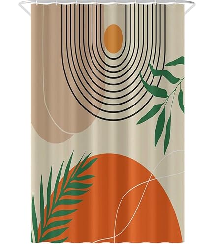 Furlinic Douchegordijn Anti Schimmel Polyester Stof Waterdicht Douche Gordijnen Wasbaar Textiel voor Badkuip of De Badkamer 16 Douchegordijnhaken Wit 240x200cm