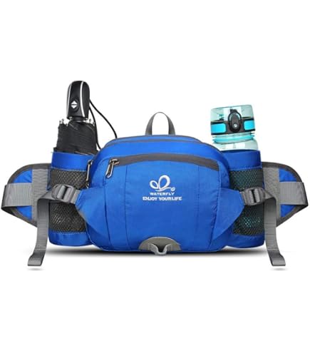 Sac Banane Tactique étanche Avec Porte-bouteille - 5 Poches - Polyester 600D - Pour Randonnée, Vélo, Sport - Ceinture Réglable - Noir