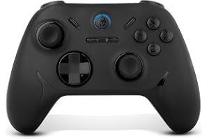 KROM KADOER— Mando Inalámbrico Bluetooth 5.0, 15 Botones, 4 niveles de Vibración dual, 187 gramos, Indicador LED nivel batería, Compatible con PC/Switch/Switch 2/iOS/Android,