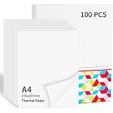 Thermopapier A4-8.27" x 11.69" (210mm x 297mm) 10 Jahre Thermopapier | Kompatibel mit Phomemo, TATTMUSE & A285M/A28U/M08F/M83