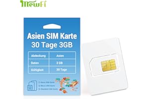 MEWFI Asien Nur Daten SIM-Karte 30 Tage 3GB, Aktivierung erforderlich, einschließlich Japan, Korea, Thailand, HK, Macau, China, Indonesien, Malaysia, Singapur, Kambodscha etc.