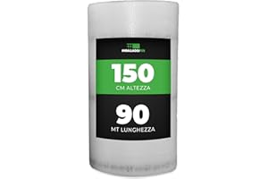 ImballaggiPer Rotolo Pluriball 1,5 x 90 mt 35gr/mq con HD, Bobina per Imballaggio e Spedizione, Ideale per Trasloco, Trasporto e Protezione Oggetti