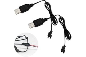 SnugZest 2Pcs USB Charger Cable,Wire Output 3.7V 500mA Drone USB Charger Cable Set, LiPo Battery RC Car Rock Crawler FPV Drone Quadcopter Charger Cable