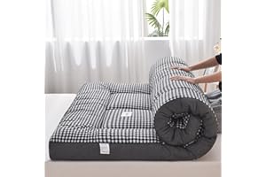YOUGANG Materasso futon giapponese, materasso pieghevole, tatami, portatile, facile da riporre, tessuto traspirante per divano (grigio, 150 x 200 cm)