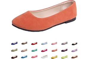 Hwalleum Women's Ballet Flats, Womens Simple Casual Flat Shoes Solid Color Pumps Ladies Girls Dolly Ballet Ballerina Work Smart Office Formal Comfort Pointed Toe Slip On Flats Shoes