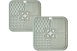 MacroHu 1x Lamer Perro Almohadilla Comida Alimentación Lenta Almohadilla Perros Alfombrilla para Perro Alfombrilla de Silicona Almohadillas Lamer Mascotas Comedero Lento para Perros Pet Mat- Gris