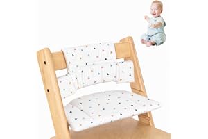 Stokke Tripp Trapp barnstolsdyna – set med 2 delar av ekologisk bomull med laminerat vattentätt lager – lätt att rengöra och