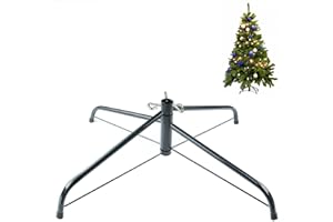 SYITCUN Soporte de metal para árbol de Navidad de 60 cm, soporte universal para árboles artificiales, 60 – 300 cm, robusto soporte para árbol de Navidad hasta 50 kg, soporte plegable para árbol de