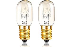 Caldarax T20 E14 Salt Lamp Bulbs Dimmable, Pygmy Bulb E14 SES Small Edison Screw, 150LM Warm White 2700K, AC 220-240V, for Ovens, Microwave, Sewing Machine, Fridge, Scentsy Warmer, 2 Pack