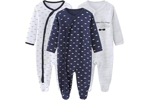 Chamie Baby grows Sleepsuits Rompers Long Sleeve Boys Girls Cotton 0-3m/3-6m/6-9m/9-12m
