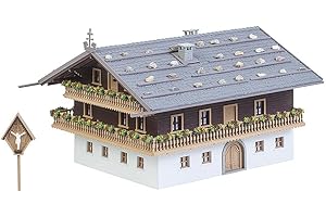 Faller FA 130554 - Alpenhof, Zubehör für die Modelleisenbahn, Modellbau, 179 x 156 x 115 mm, Weiß, Grau und Braun