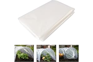 COEKI 2 x 6M Heavy Duty Polythene Sheeting, 125Mu/500g Extra Thick Plastic Sheeting Clear Garden Grow Polytunnel Cover Plastic Dust Sheet, Garden Grow Polythene Cover Sheets for Greenhouse, Polytunnel