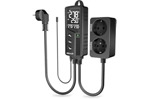 Elitech STC-1000PROTH Termostato Digitale UE Regolatore di Umidità e Temperatura Connect and Play Sonda Integrata di Temperatura e Umidità Spina Europea