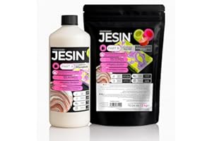 COLORBERRY JESIN 3kg Set - Gießpulver weiß Alternative aus 2kg Pulver & 1kg Gießmasse - Ersatz für Bastelbeton, Reliefgießpulver weiß, Resin & Gießbeton - Für Schmuckherstellung, Kunstwerke Gießharz