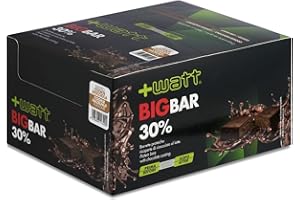 +WATT BIG BAR - Barretta Proteica al 30% Ricoperta di Cioccolato al Latte - Formato: BOX 80 g x 20 Barrette - Gusto Cookie/Nocciola