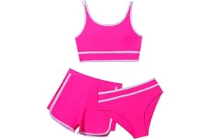 TOPGROWTH ACCESSORIO Topgrowth 3 Pezzi Completo Costume da Bagno Bambina Estivo Canotta Bikini bambina Completo Bambina Neonata Vestito Mare Estate Spiaggia Vacanze