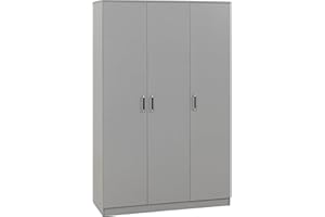 Seconique Dakota 3 Door Wardrobe in Light Grey