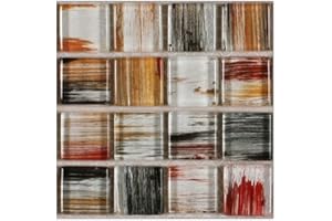 EasyLife 40pcs Stickers de carrelage mural, 10x10cm autocollant étanche et auto-adhésif, pour la décoration intérieure(Set5)