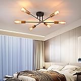 ANWIO Lampadario Con Bracci Regolabili di colore d’oro, Lampade a Sospensione da Soffitto Stile Vintage, Plafoniera Industria