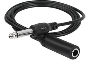 RIIEYOCA Kabel 1/4" do 1/4" TS, pozłacany 6,35 mm mono męski na 6,35 mm mono żeński kabel audio do wzmacniacza, głośnika, gitary (1 m / 3,28 ft)