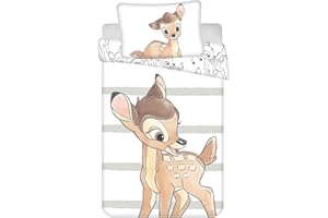 Bambi Disney Baby-Bettwäsche Set 100 x 135 cm + 40 x 60 cm Baumwolle