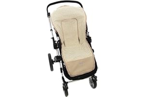 Funda de Verano para Silla Paseo Universal Rosy Fuentes- Colchoneta para Carrito Bebé- Transpirable-Compatible con Bugaboo, jané, Concord, Baby Jogger, Bebecar…-Camel