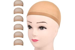 IGXX 6 pezzi di cuffia per parrucca per tenere la parrucca in posizione, cuffia per parrucca in nylon elasticizzato, cuffia per parrucca color carne ultra sottile per parrucche, cuffie per par(colore)