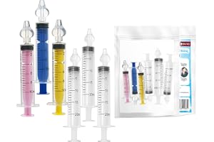 Bornova Nässprutor set för baby och familj – 6-pack (3 x 10 ml för barn + 3 x 20 ml för vuxna) – BPA-fri – nässköljning med mjuk silikonspets – mild rengöring för hela familjen