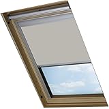 Bloc Skylight Blind for Velux Roof Windows Blockout, Fabric, Pale Stone, 105x15x7 cm