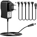9V Alimentation pour Pédale de Guitare 1,5A 1A 0,5A SPA-10 Adaptateur d'alimentation avec Câble Daisy Chain 5 Voies Secteur 9V DC Centre Négatif pour Pédale d'effet Guitare Boss