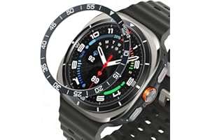 DEALELE Pokrowiec kompatybilny z Samsung Galaxy Watch 7 Ultra (47 mm), skala czasowa, metalowa ramka ze stali nierdzewnej, samoprzylepna, ochrona przed zarysowaniami, akcesoria, szary tytanowy