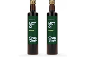 GREAT VITA GreatVita MCT Öl auf Kokosölbasis 2x 500 ml | C8 & C10 Fettsäuren, Premium Qualität - 70% Caprylsäure & 30% Caprinsäure - Aufdruck kann variieren
