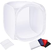 NEEWER 60 x 60 cm Photo Studio Recording Tent Light Cube Diffusion Soft Box Set with 4 Color Background (Red Dark Blue