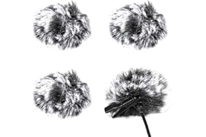 Belvanr Fell Windschutz für Mikrophon 4 Stücke Lavalier Windschutz Mikrofon Windschutz Fell Lavalier Mini Wind Filter Fellwindschutz Wind Muff Windschutzscheibe (1 CM)