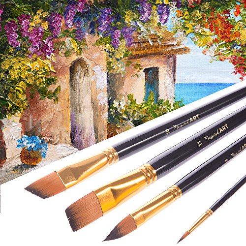 Pinsel-Set 15 Malpinsel für Acrylfarben, Wasserfarben, Öl und Gouache. Professionelle, hochwertige Malpinsel für Künstler | ohne Borstenverlust | Pinseltasche, Geschenkbox & Pflegeanleitung inklusive - 7