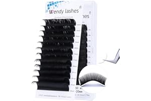 WENDY LASHES Klasyczne indywidualne rzęsy D Curl 0,07 mm 14-20 mm mieszany taca Indywidualne przedłużanie rzęs Klasyczne rzęsy Półprzewodowe jedwabne przedłużanie rzęs (0,07-D-mix (14-20))