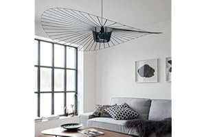 YONIISEA Vertigo Lamp 120 cm Black, Modern Vertigo Pendant Light E27 Chandelier Retro Living Room Fibreglass Steel + Polyurethane Vintage Hat Pendant Light, Max 40 W