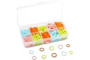 HEALLILY Anneaux de point de bricolage tricoté marqueur de point de tricotage compteur de points de tricotage en plastique cercle avec boîte pour les femmes (couleur aléatoire) 120pcs