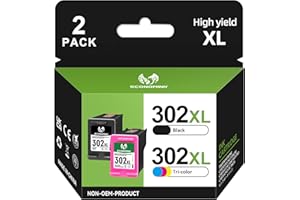 EconomInk Regenerowany 302XL czarny i trójkolorowy wkład atramentowy 302 XL do HP OfficeJet 3832 4650 3831 3835 Envy 4527, 4520, 4524, DeskJet 3630, 363, 2130